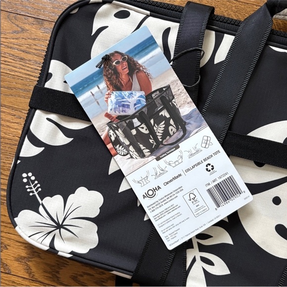 Aloha Collective Collapsible Tote, Black - Picture 7 of 8